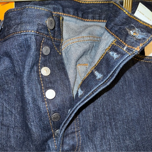 Levi's 501 Blue Straight Jeans Classic Fit - Picture 6 of 8